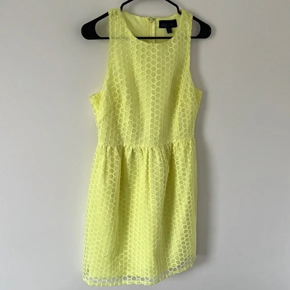 open lace back dress Neon Yellow Courtside Rhinestone Sport Dress – GlitterStarz, Inc main image 0